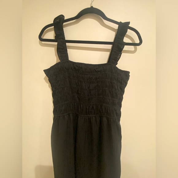 Black NSR Smocked Ruffle Trim Jumpsuit - Picture 5 of 11
